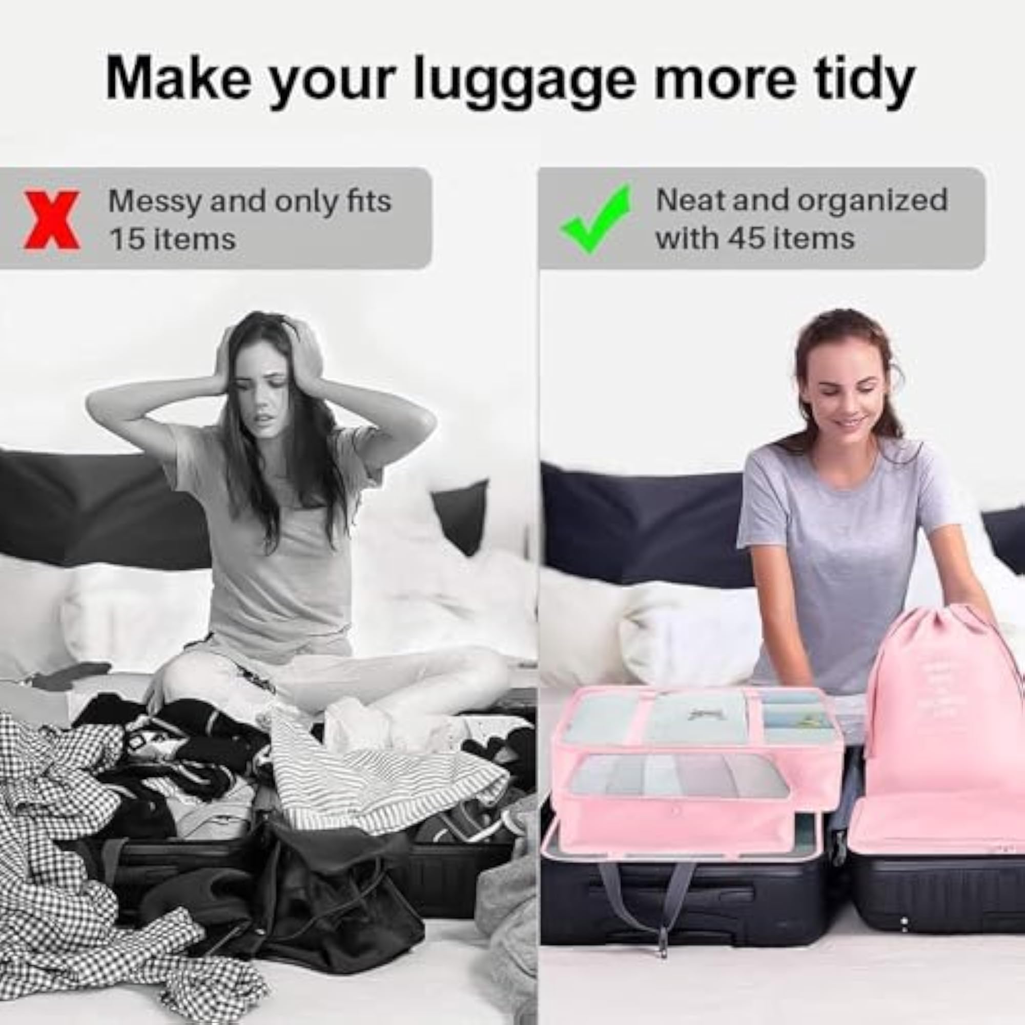 Travel Organizer Packing Cubes Toiletry Bag
